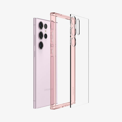 ACS05617 - Galaxy S23 Ultra Case Ultra Hybrid in crystal clear showing the back